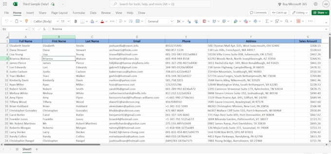 clean, format, merge, split excel data