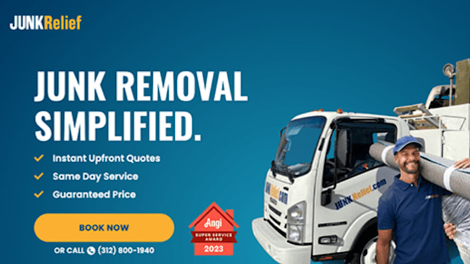 design junk removal website, landscaping website, cleaning service website