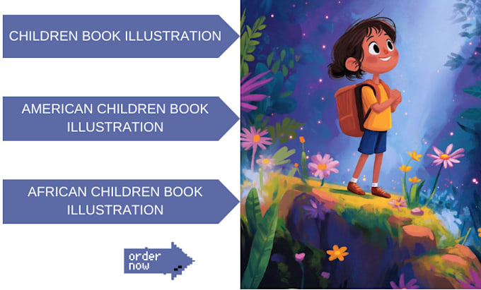 draw cute children book illustration, fairy tales and children comic book cover