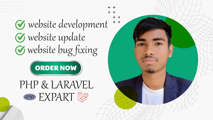 develop, fix, update, or customize your PHP laravel website