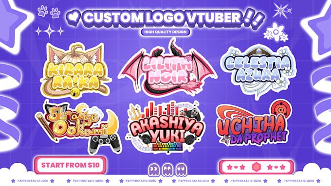design a cute kawaii logo for vtuber and streamer