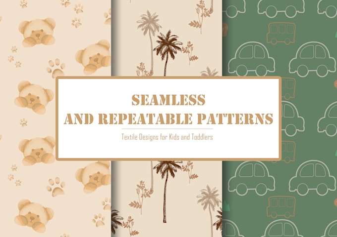 create seamless and repeatable kids textile patterns
