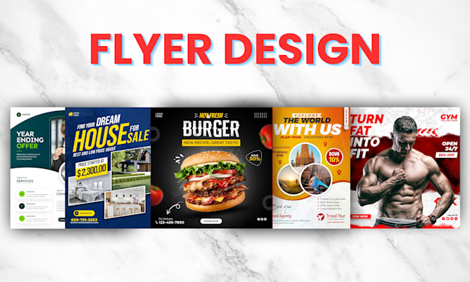 design flyers, posters, postcards, brochures, ad creatives