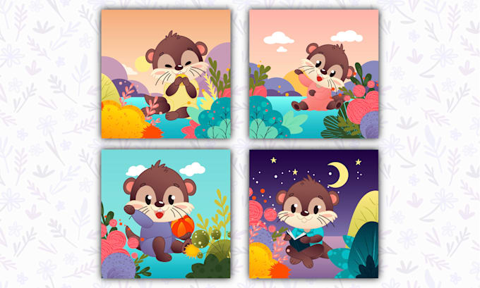 create bright and kind vector illustrations for kids and brands