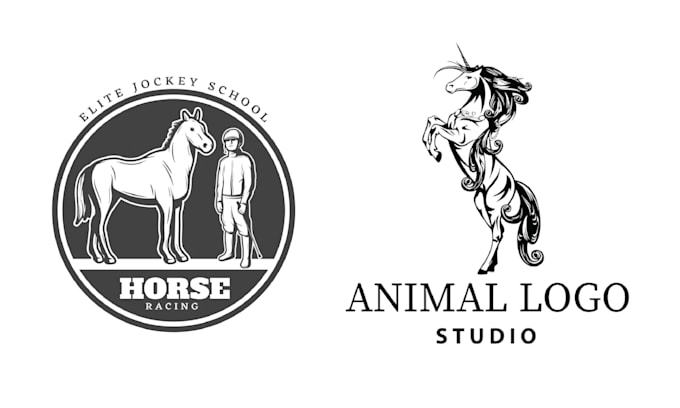 create hand drawn animal horse logo