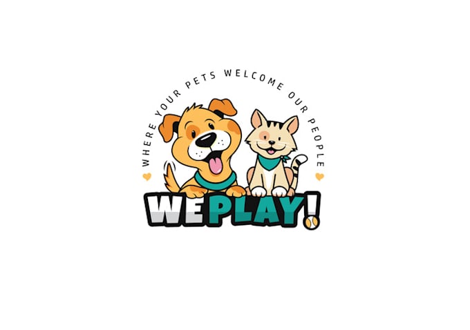 create fun eye heart animal logo