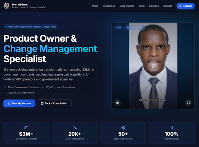design an online resume or portfolio website with free hosting