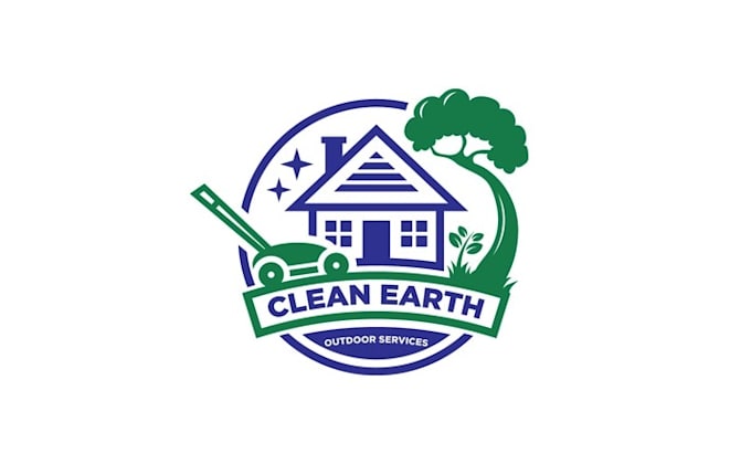design creative landscape and window cleaning logo