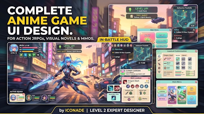 design 2d game ui design for you