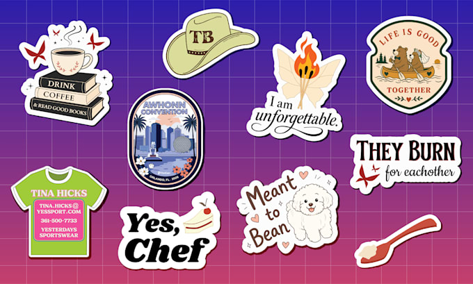 create cute customized stickers with illustration