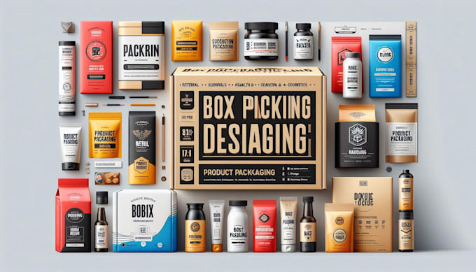 create professional box packaging and product mockup design with source file