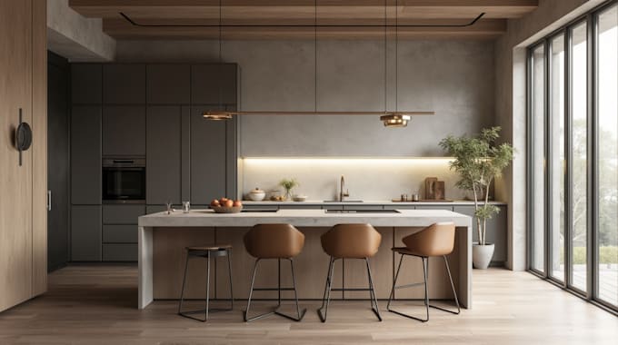 create your kitchen layout design and cabinet rendering