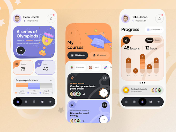 Kid learning app ui ux design quiz education game website design uiux ... image.