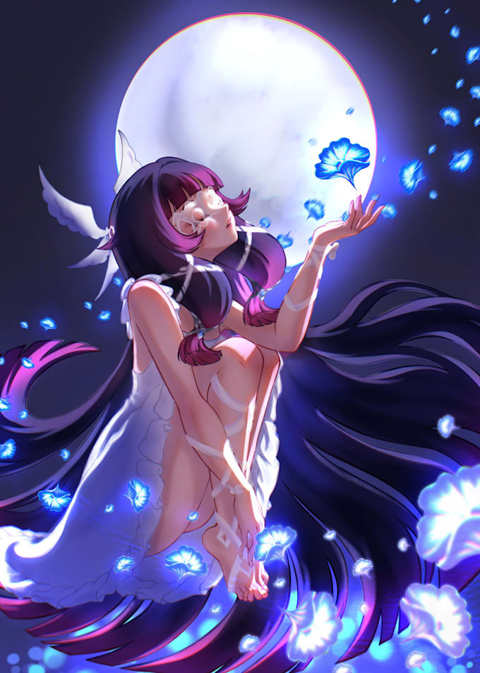 illustrate custom character in anime style fully rendered
