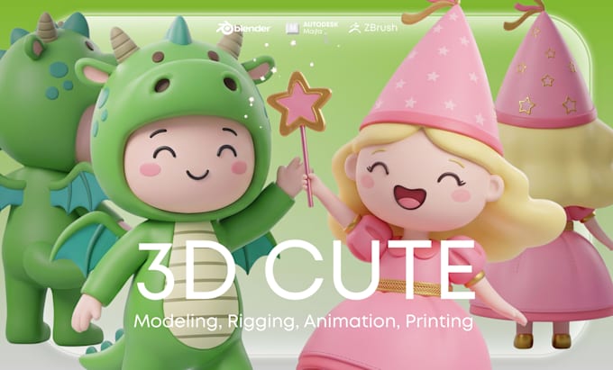make 3d character modeling for games, toys, mascots, animation, and 3d printing