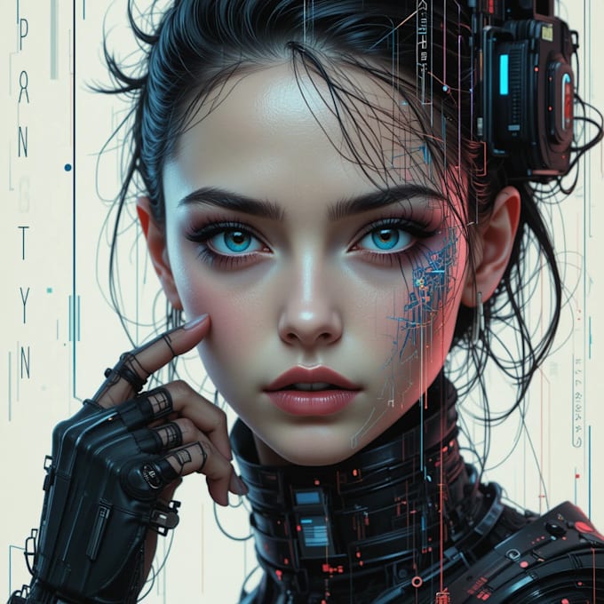 do a cyberpunk anime art