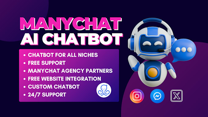 done chatbot ai development for social media using manychat chatbot or tidio