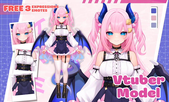 design and rig pro vtuber character in live2d, for vtuber model and vtube studio