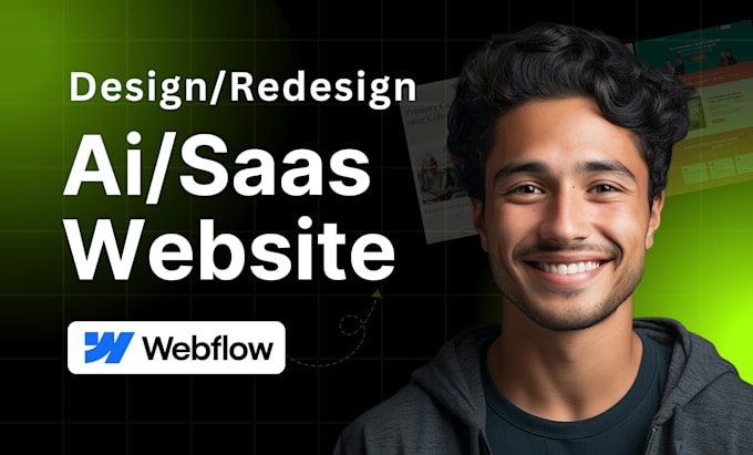 design ai website, saas website landing page with webflow