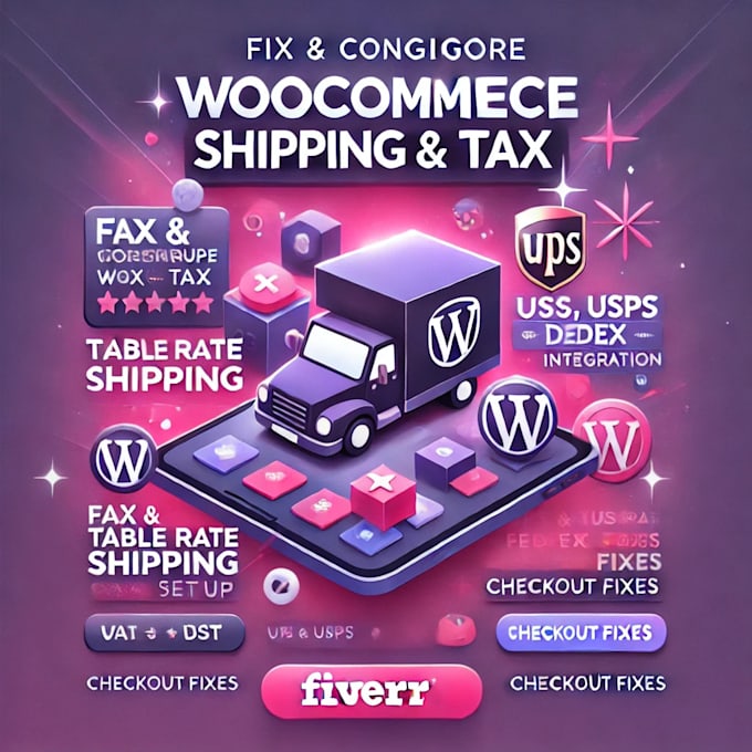 setup woocommerce shipping, taxes and fix any error or bugs