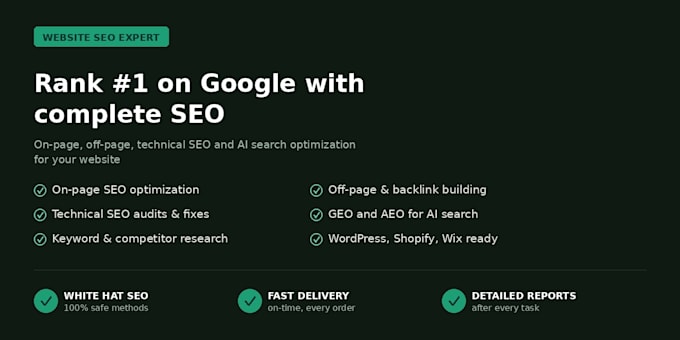 do on page, off page and technical SEO for your website
