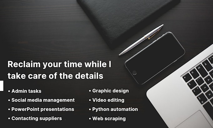 virtual assistant, admin tasks, transcription, graphic design,