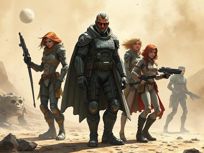 draw a sci fi illustration or sci fi character artwork