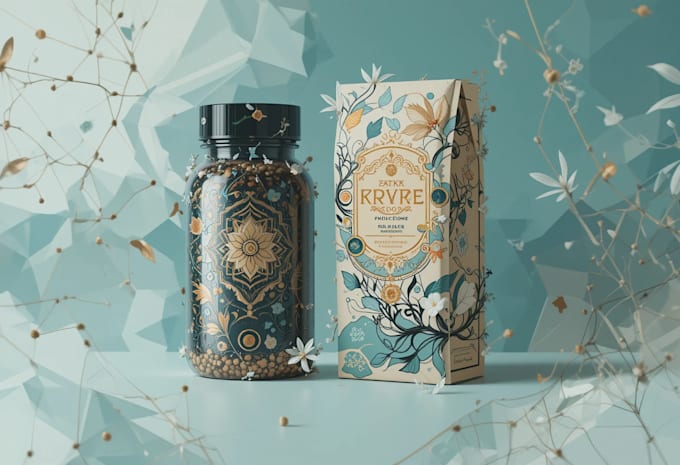 design product package, label or box, logo, vector tracing