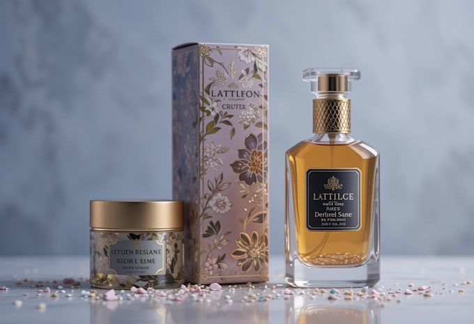 make cosmetic packaging design and perfume label design