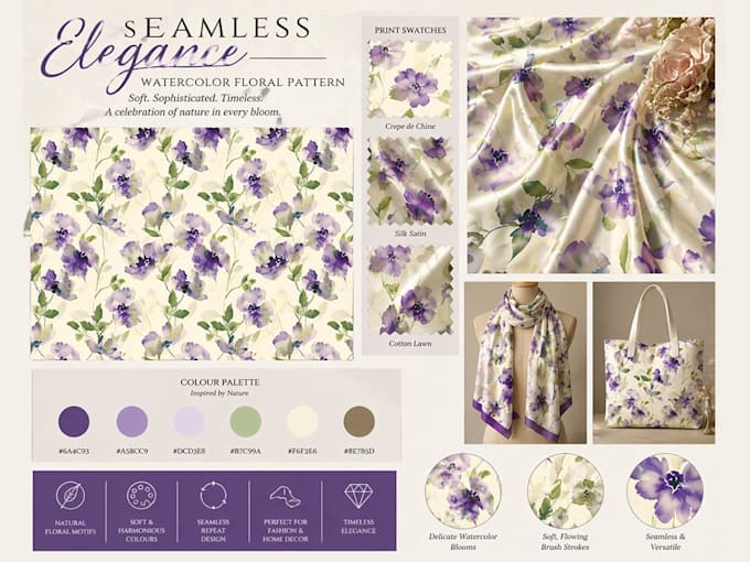 design exclusive seamless patterns for fabrics and accessories