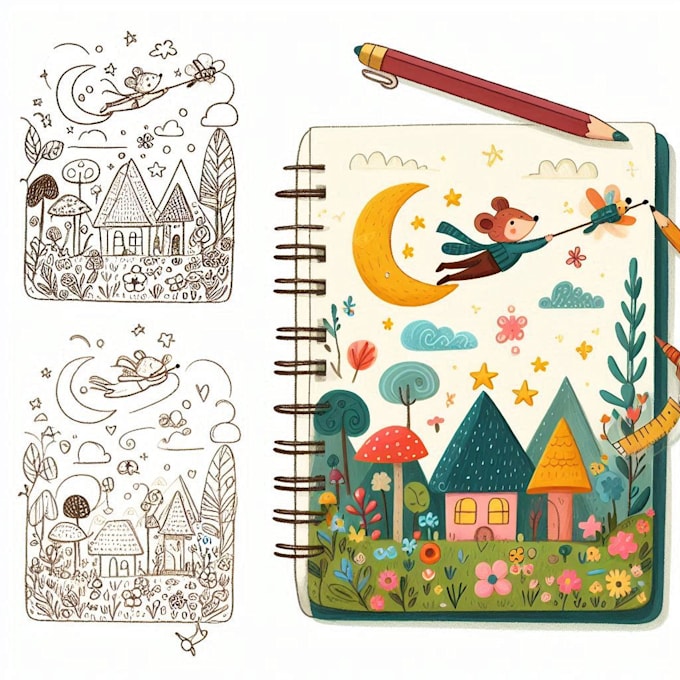 make whimsical children book illustrations and covers