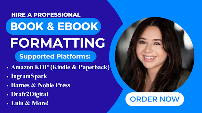 do paperback formatting, kindle ebook formatting and typesetting
