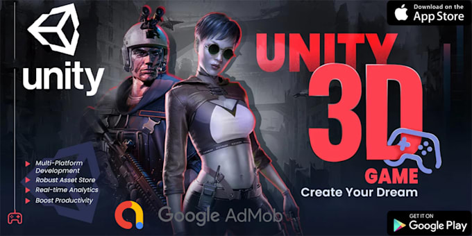 create android, ios games 2d,3d unity mobile development