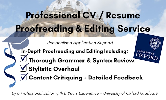 proofread, edit and improve your CV, resume, or cover letter