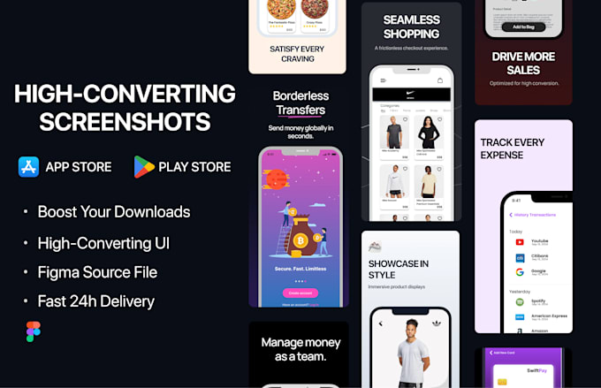 design high converting app store and play store screenshots