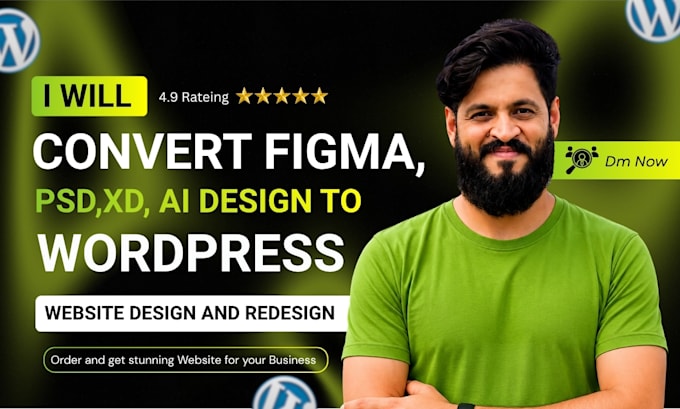 convert figma to wordpress, PSD to wordpress, figma to elementor pro using acf