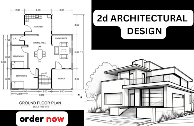 Design 2d architectural floor plan in autocad house plan cad drawings ...