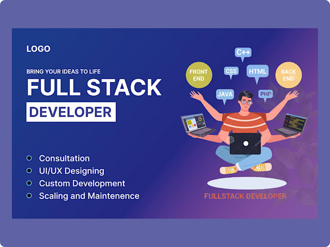 be full stack developer, software app using python, javascript, PHP and swift