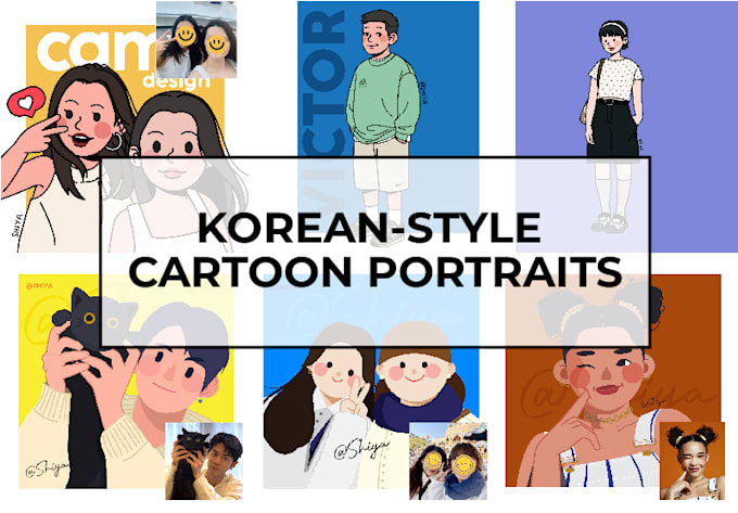 illustrate korean style portrait