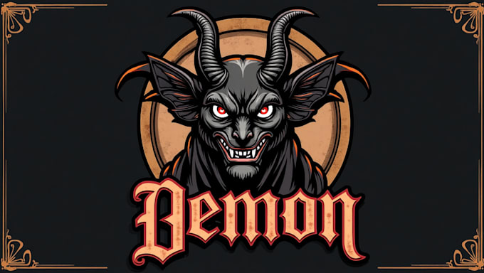 do make a demon head with bat wings in mascot logo style