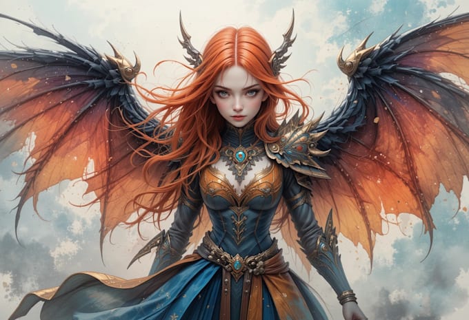 paint fantasy art, watercolor characters scenes