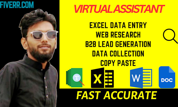 help you with data entry, web research, copy paste and convert to excel,b2b, pdf