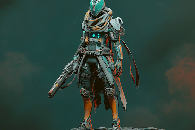 create fantasy, sci fi, character with hyperrealistic style