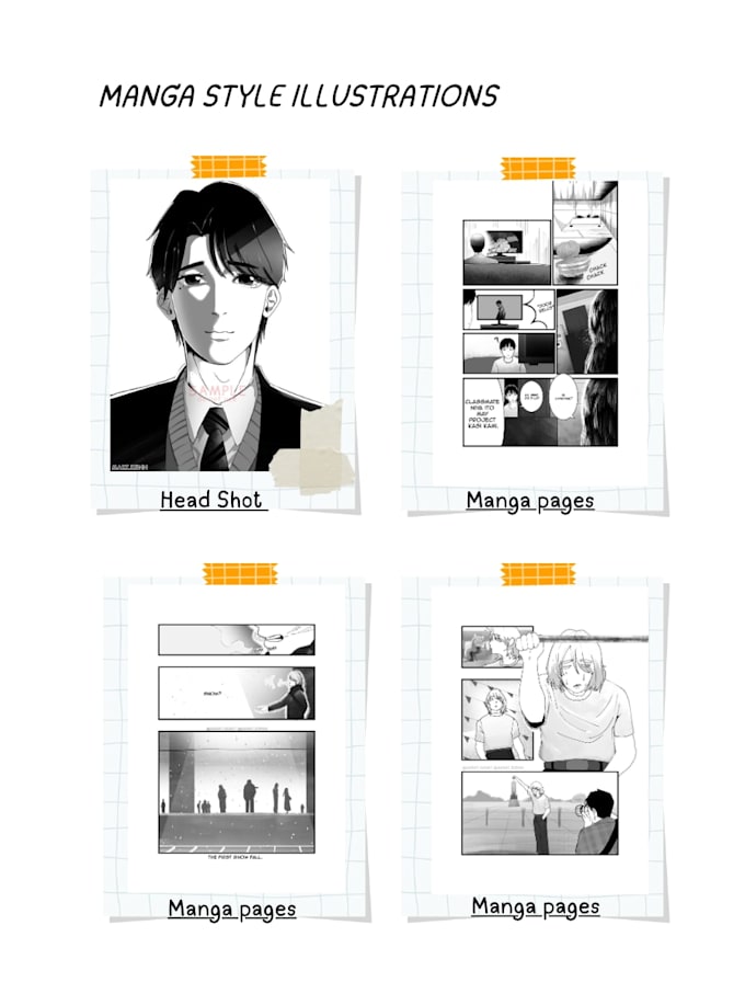 draw a 4 panel manga for you