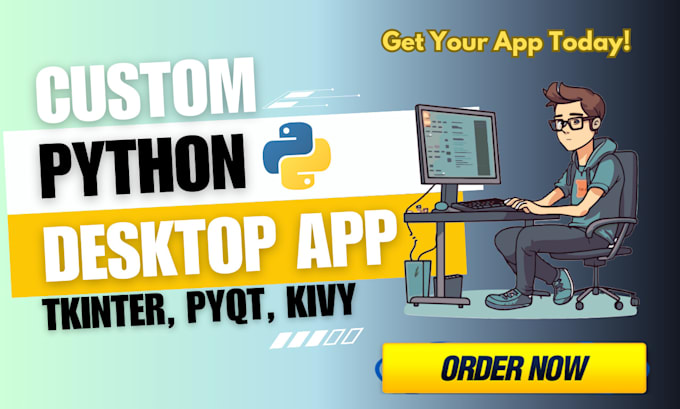 Develop python desktop application using tkinter or pyqt gui by ... image.