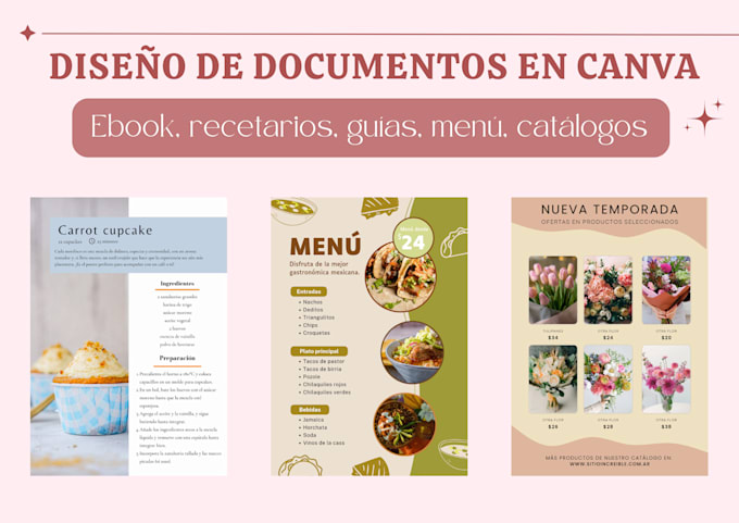 design canva pdf, ebooks, recipe books, menu, catalogs