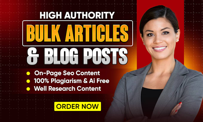 do write high quality bulk articles and blog posts for your website