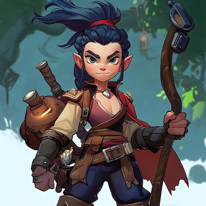 create a character art, game art, dnd character art
