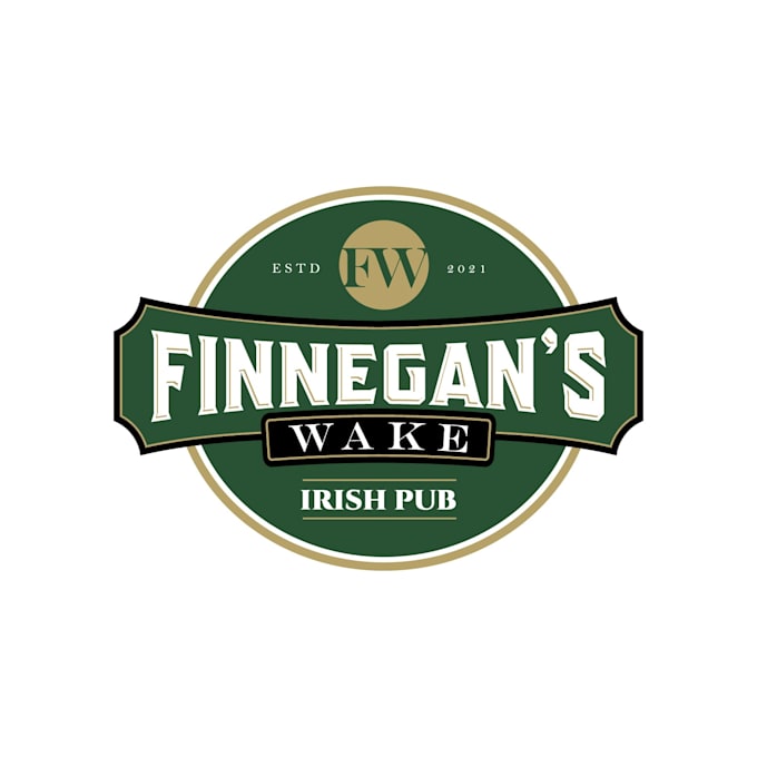 design unique traditional irish pub logo