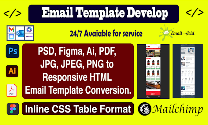 code mailchimp editable template